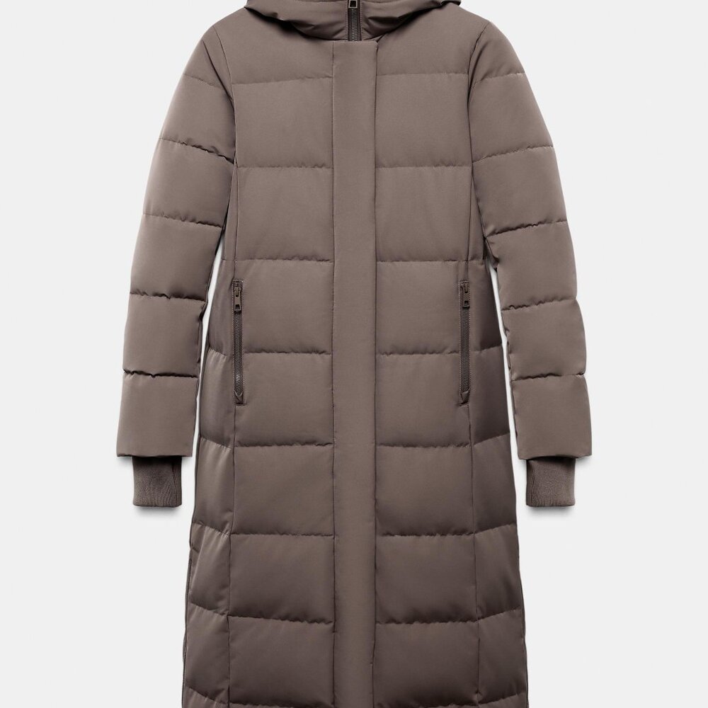 Zara WATER-REPELLENT WINDPROOF DOWN JACKET WITH HOODIE MINK 0/3046/229 - Picture 4 of 7